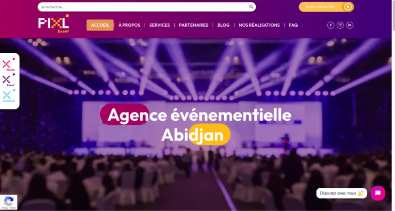 site vitrine - Capture pixlevent