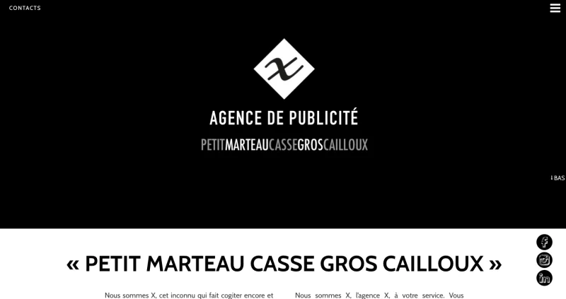 Capture d’écran agence X site Internet 