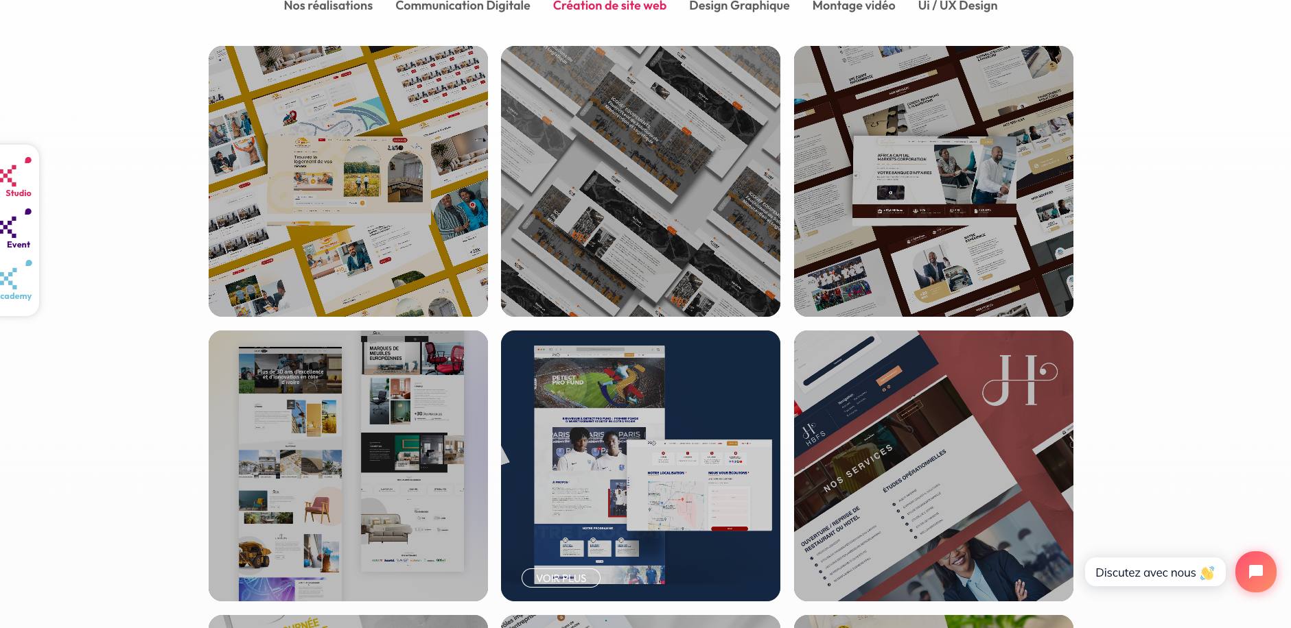 Capture Portfolio, Création de site web abidjan par pixlstudio