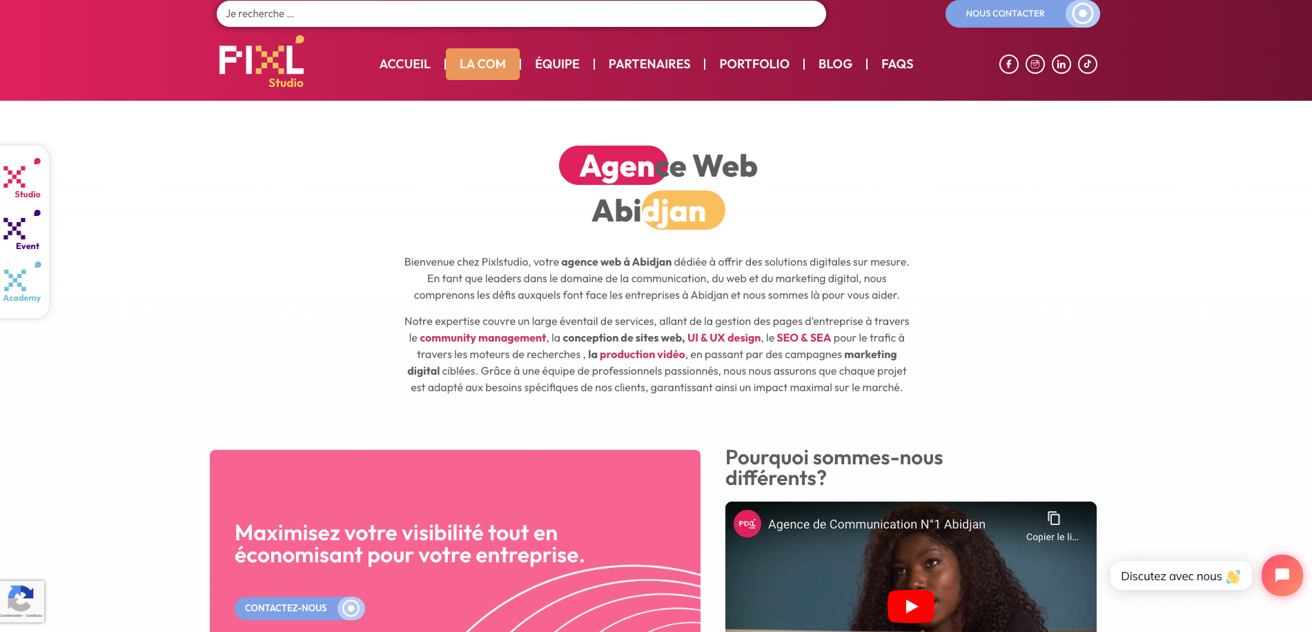 Pixlstudio - agence wordPress incontournable à Abidjan (2025 )