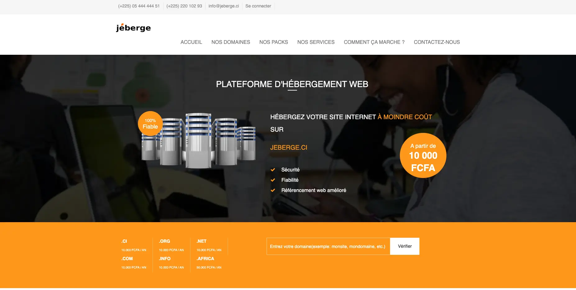 j'héberge plateforme d'hébergement web en Cote d'Ivoire